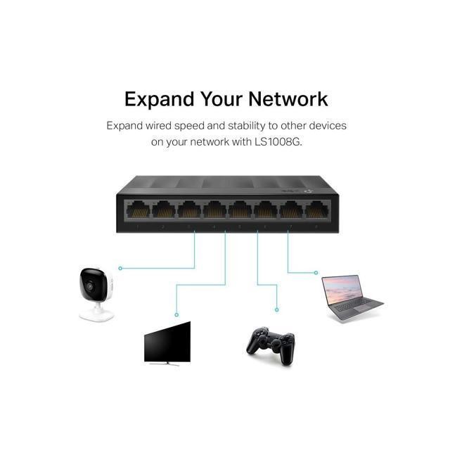 TP-Link 8 Port LS1008G Gigabit Tplink Desktop Switch Hub LS1008 G