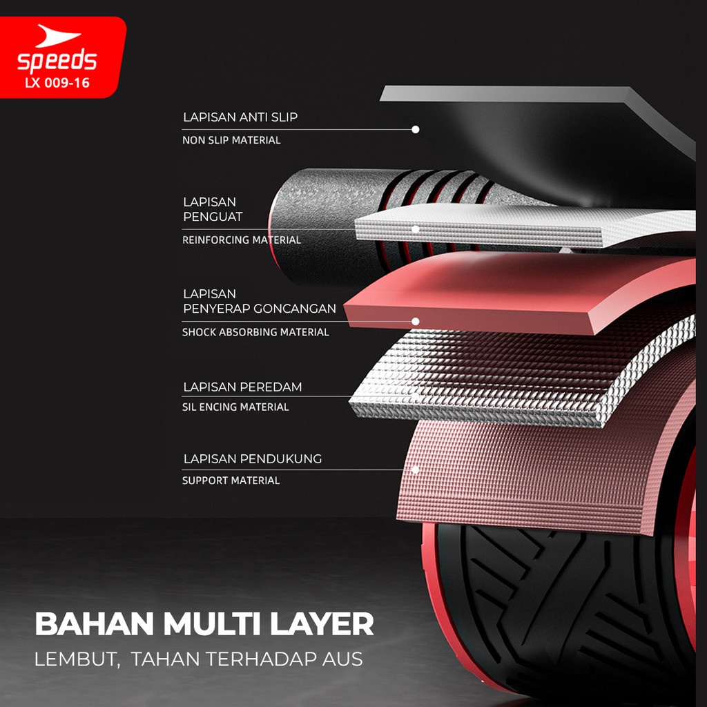 SPEEDS AB WHEEL / AB ROLLER DOUBLE WHEEL / ABDOMINAL ROLLER / PUSH UP STAND BAR TOOL