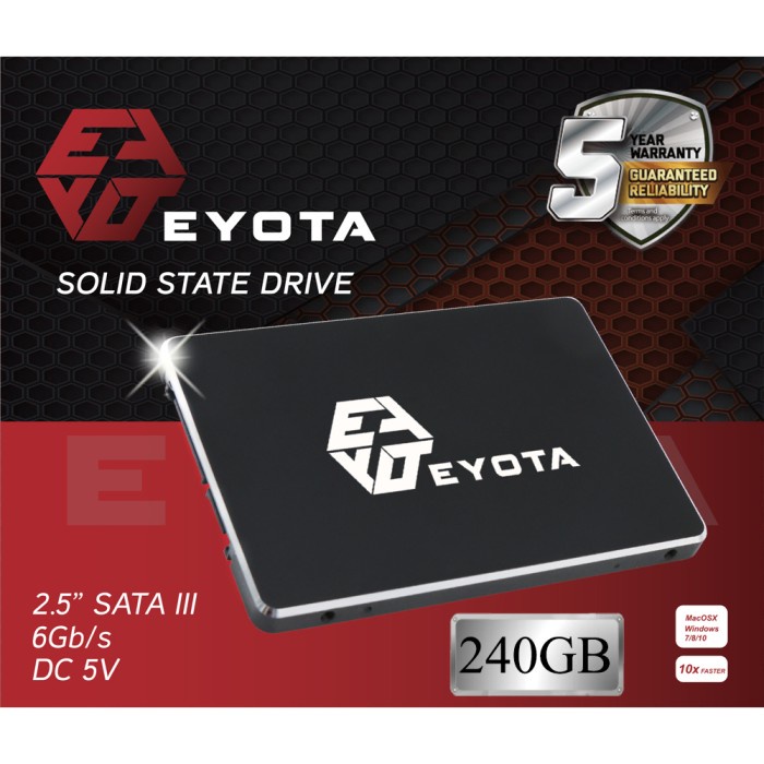 EYOTA 240GB SATA III SSD อย่างเป็นทางการรับประกัน 5 ปี 240 GB SSD 256 GB SSD