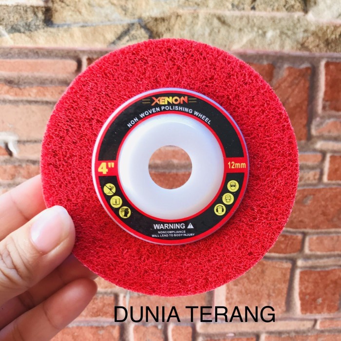 MERAH NON WOVEN ล้อขัด XENON 4 Red Wheel Polish 4 นิ้ว NonWoven