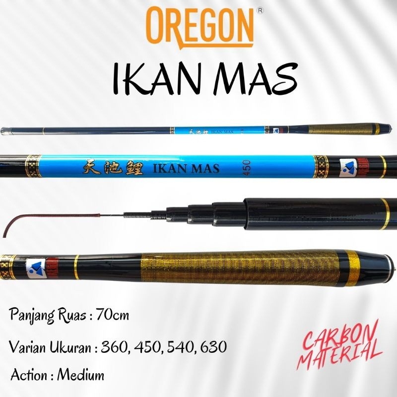 Oran tegek Oregon ปลาทอง tegek Oregon คันเบ็ดแร่สีน้ําเงินอ่อน tregek ปลาคาร์พ tregek Oregon tegek (