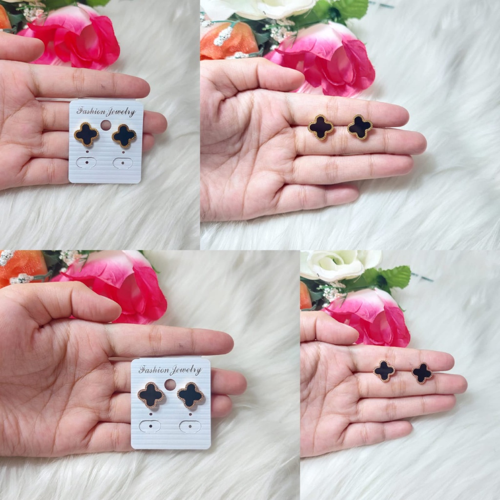 JolitaFash- TITANIUM CLOVER STITCH EARRINGS เครื่องประดับสตรีสตรีสตรีอุปกรณ์เสริม TITANIUM CLOVER ST