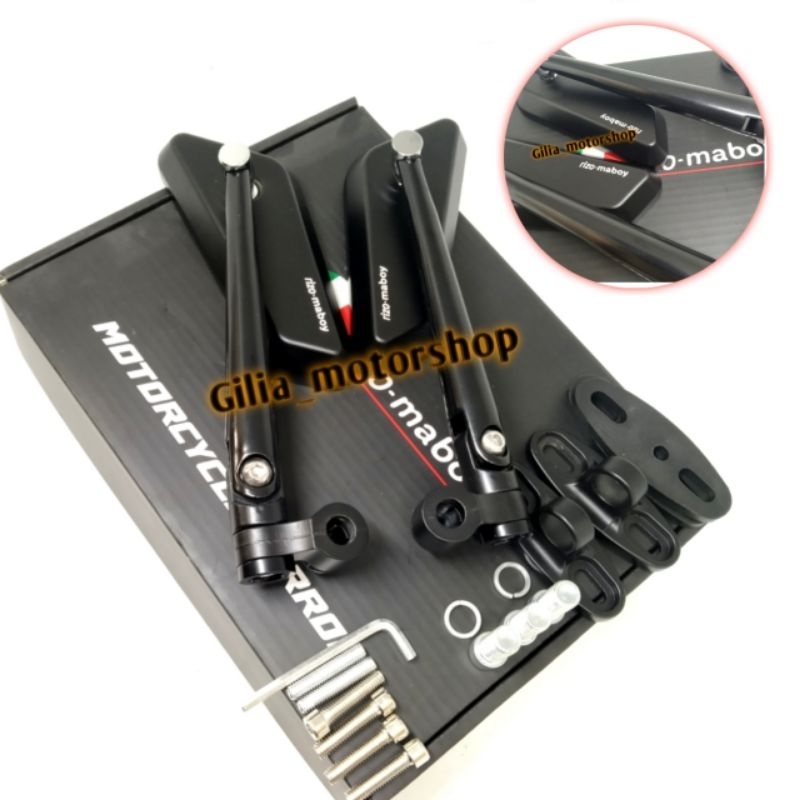 Rizo-Maboy กระจกมองหลัง CNC Black Series Rizomaboy Universal Circuit Mirror