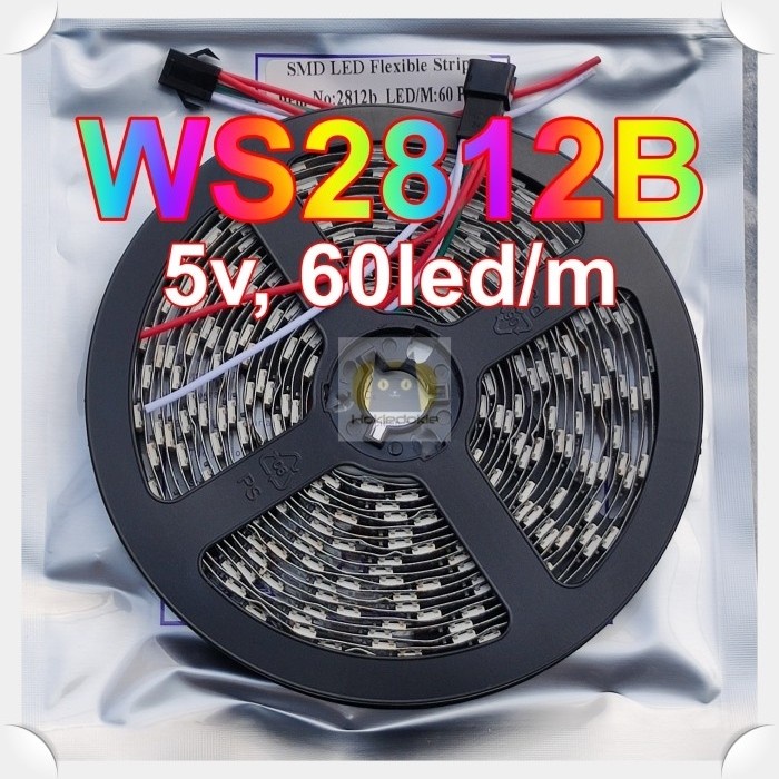 แถบ Led rgb ws2812b ws2812 ws2811 5v 5m 60led/m ip30 PCB หนา