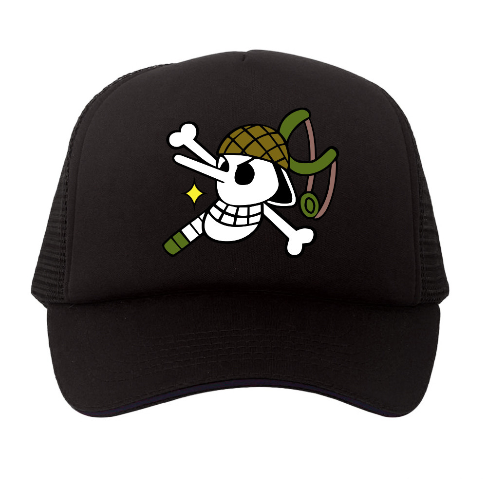 One piece Anime Trucker Hat Usopp Pirate Logo