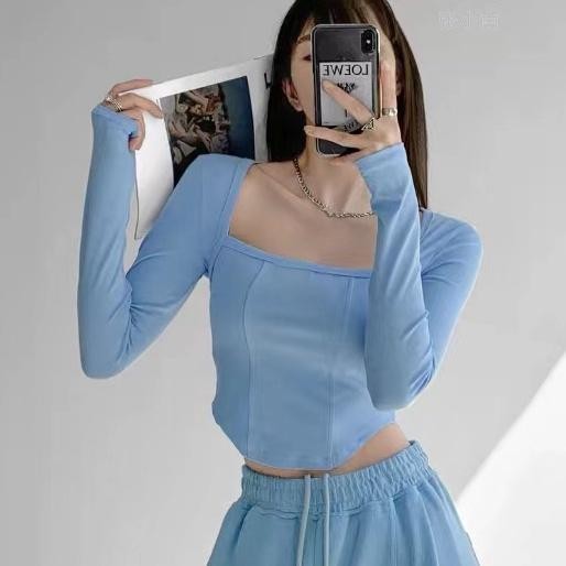 (Expert) Glamstudio - Nova CropTop เสื้อครอปแขนยาวคอเหลี่ยม (CTLS 010)