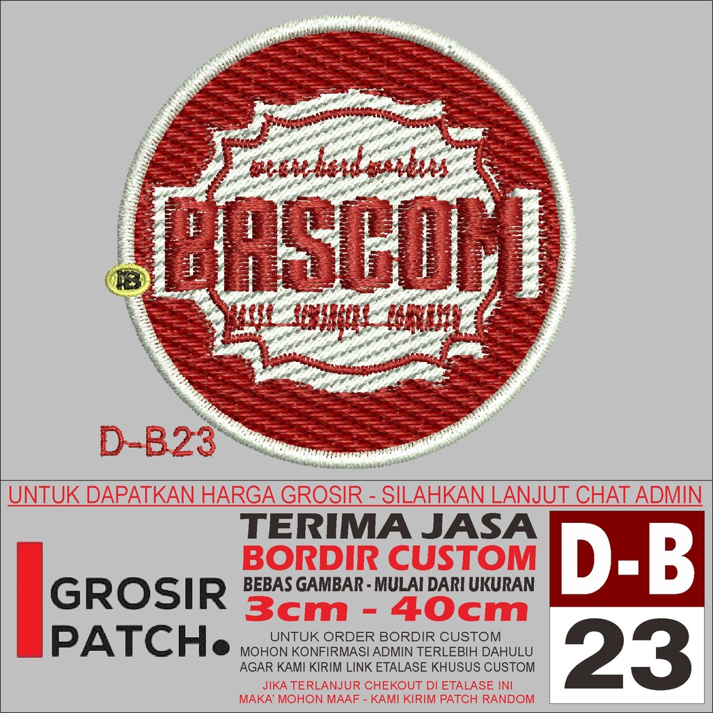 MB EMBROIDERED PATCH D-B23 TASCOM อุปกรณ์เสริมโลโก้/EMBROIDERY