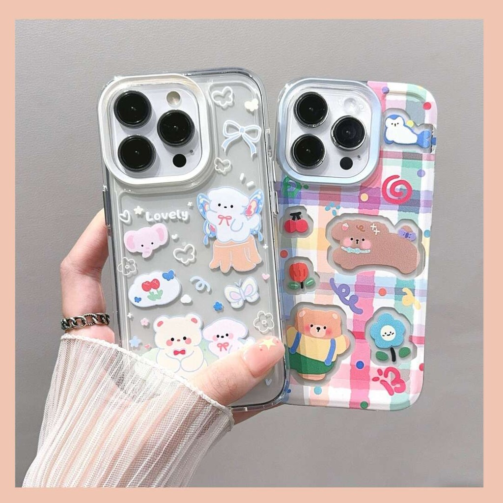 HP Girls Softcase Lattice DotsสําหรับเคสIphone 16 Pro Max 17 Pro Max 17 Air 11 13 Pro Max 16E 15 Pro