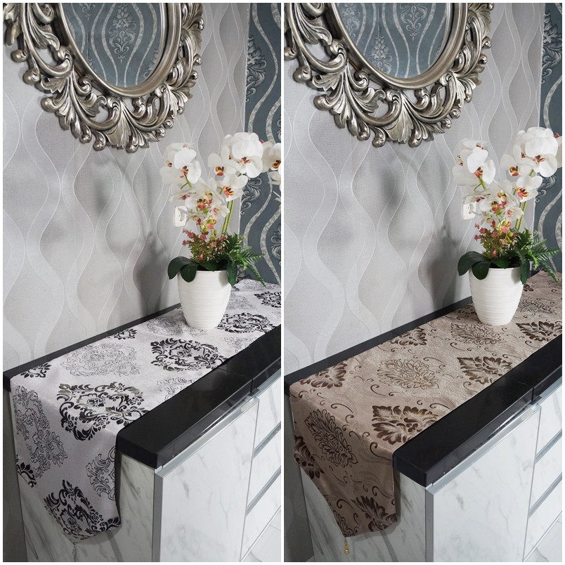 PREMIUM BEAUTIFUL LUXURY MINIMALIST DINING TABLE CLOTH/ LONG RUNNER / LONG CLASSIC BROWN TABLE CLOTH