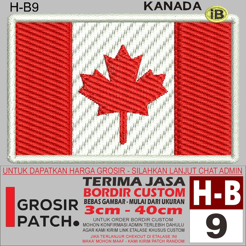 FL-9 HB9 KANADA FLAG/FLAG EMBROIDERY PATCH