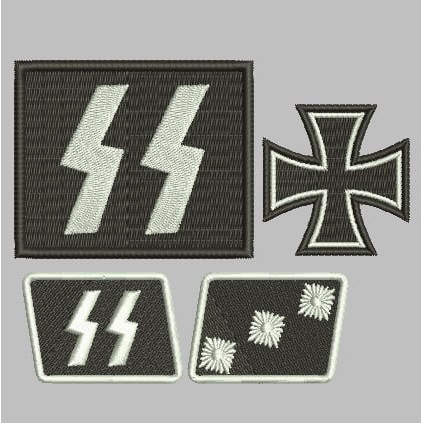 BCP-165 SS COLLAR PATCH EMBROIDERY TABS IRON CROSS LOGO/ACCESSORIES EMBLEM