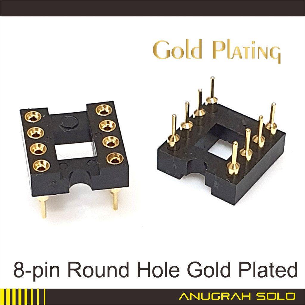 8 Pin Round Hole IC Socket 8P Round Pin 8pin GOLD PLATED IC Socket [PREMIUM]