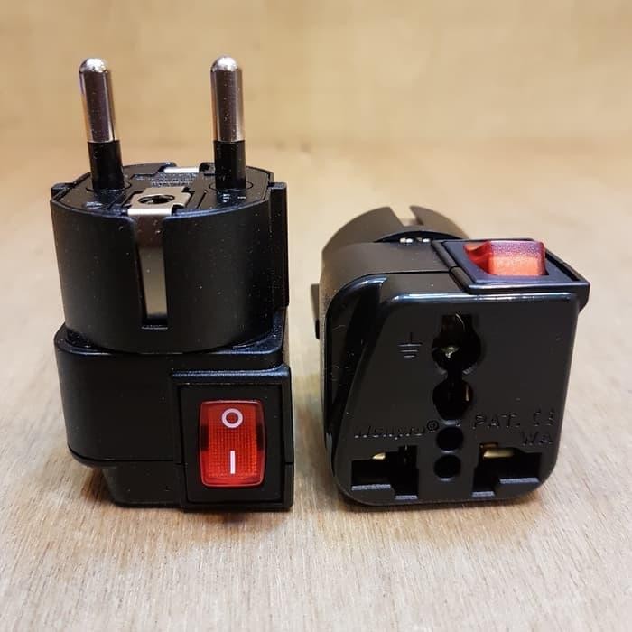 Wonpro Over Plug Adapter พร้อมสวิตช์ 3-Prong ปลั๊ก 2-Prong Wsa9