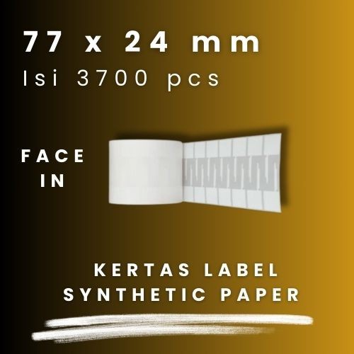 YP 77 X 24 - 1" @3700 - 2 Line CORE 1 INCH 77X24MM 77 X 24 MM 7.7X2.4 CM BARCODE LABEL YUPO STICKER 