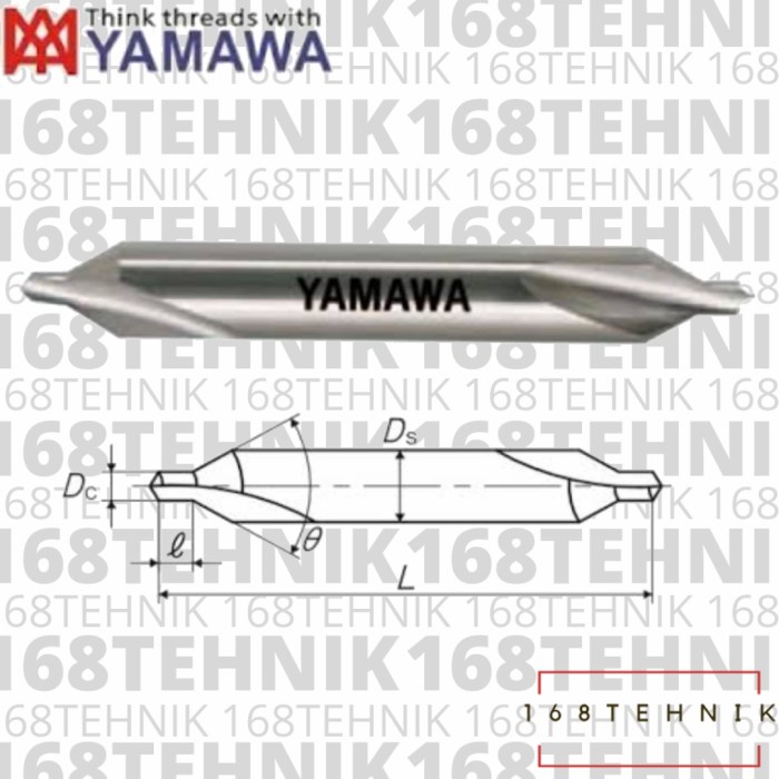YAMAWA CENTER DRILL 3x60 / DRILL CENTER 3 x 60 x 7.7 / CENTER DRILL 3mm