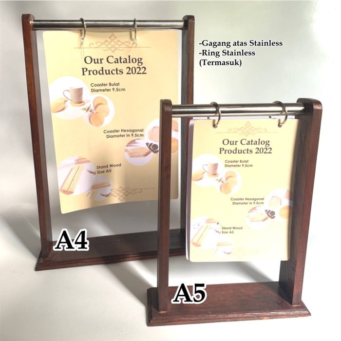 JTTOP STAND MENU STAINLESS ขนาด A5 MENU STAND ขาตั้งแสดงหมายเลขสล็อต