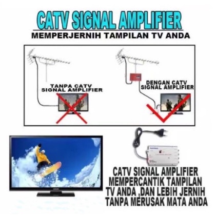 New Booster + Splitter 2 Way 3 Way 4 Way Tv Signal Booster Clarifier