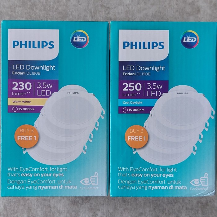 CAHAYA PHILIPS LED Eridani DL190B ดาวน์ไลท์ แพ็ค 4 ชิ้น Cool DayLight 6500K แสงสีขาว -
