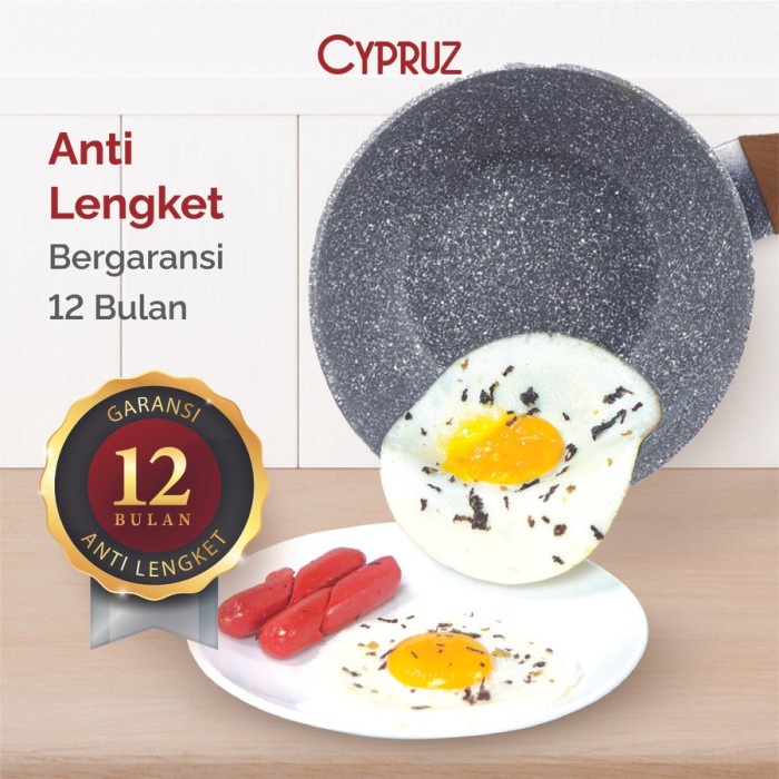 มาเลย รีบอัพและ CYPRUZ FO-0640 WOOK PAN/WAJAN MARBLE SERIES 20cm - NON-STICK