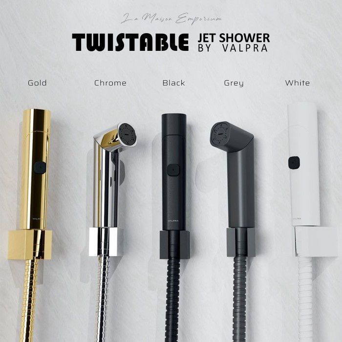 Jet Shower Closet Valpra Twistable / Bathroom Spray Bidet Sprayer Black Black Gold Grey White