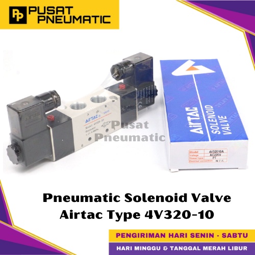 4V320-10 Pneumatic Solenoid วาล์ว Airtac 4V 320-10 Solenoid วาล์วสวิทช์ Airtac 5/2 Way Double Coil ด