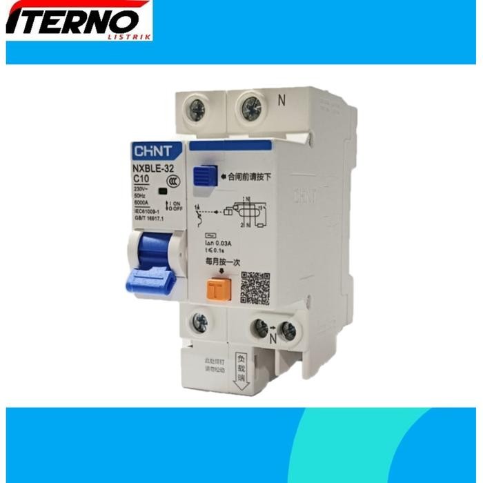 RCBO MCB ELCB CHINT NXBLE-32 1P + N 30mA 6A 10A 16A 20A 25A 32A 6kA สําหรับ NXBLE-63