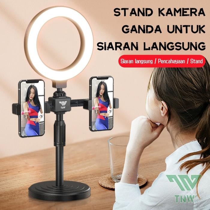 Terang- Tnw Ring Light ขาตั้งกล้อง + ที่วาง 2 ที่วาง Hp Stand Hp Livestreamer Selfi