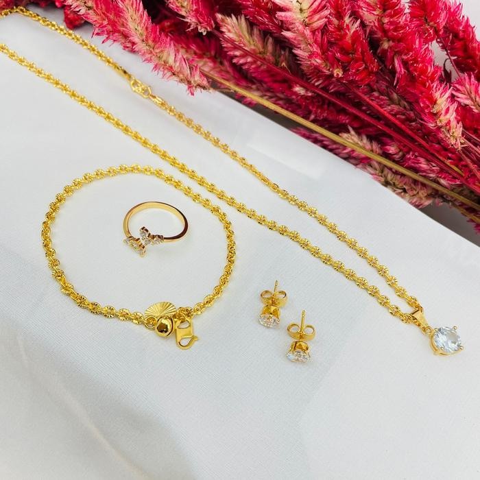 Ema.gemang ชุดผู้ใหญ่ Nori Titan สร้อยข้อมือสร้อยคอแหวนและต่างหูเครื่องประดับของขวัญ