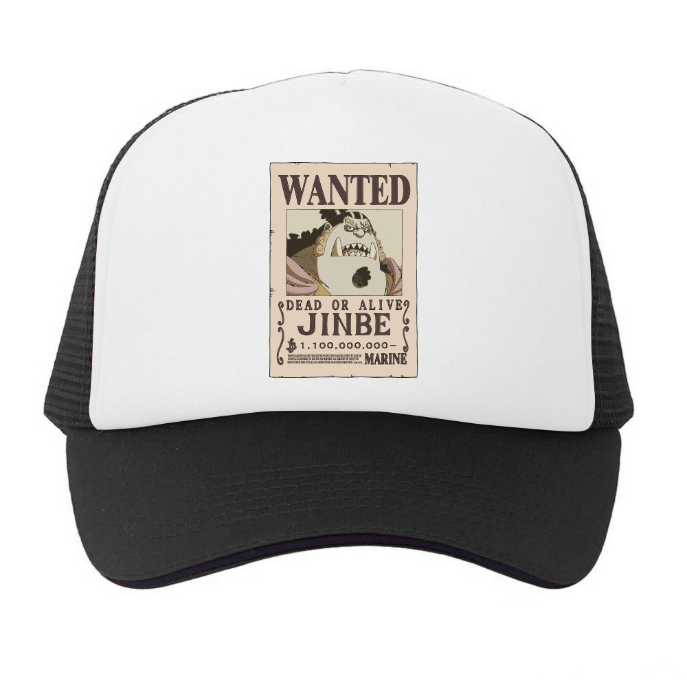 Jinbe Wanted Trucker Hat Poster One piece Nakama Anime