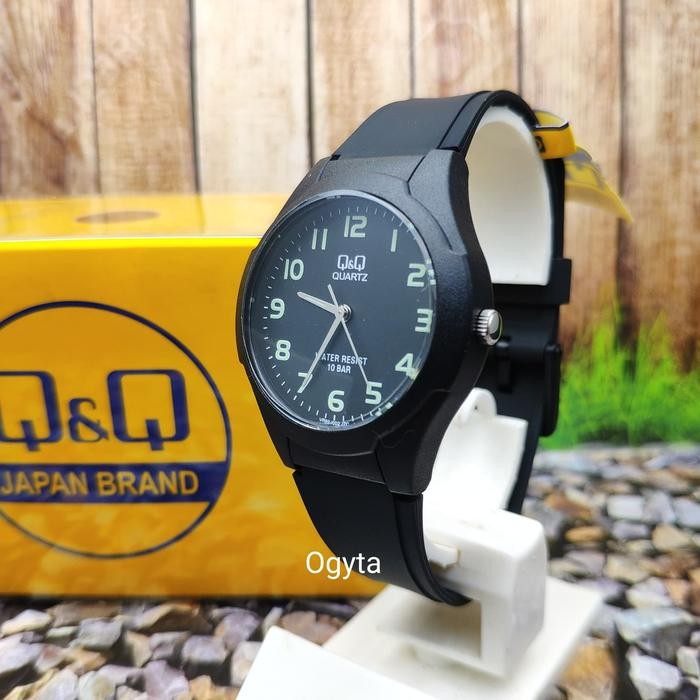 รับประกัน Q&Q QNQ QQ BLACK RUBBER ANALOG WATCH VR92J002Y ORIGINAL CODE 614