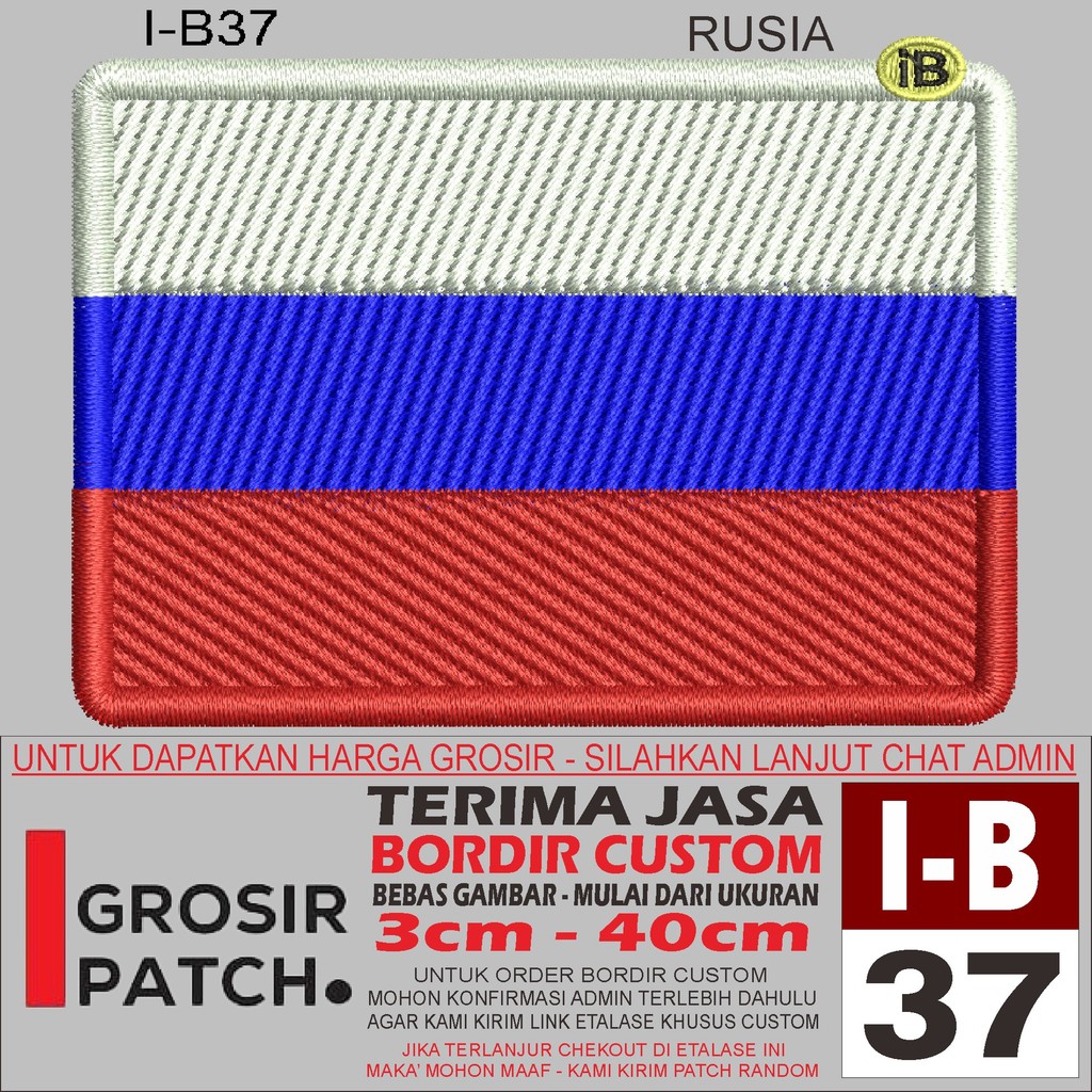 FL-137 PATCH EMBROIDERY โลโก้ I-B37 RUSSIA FLAG/FLAG