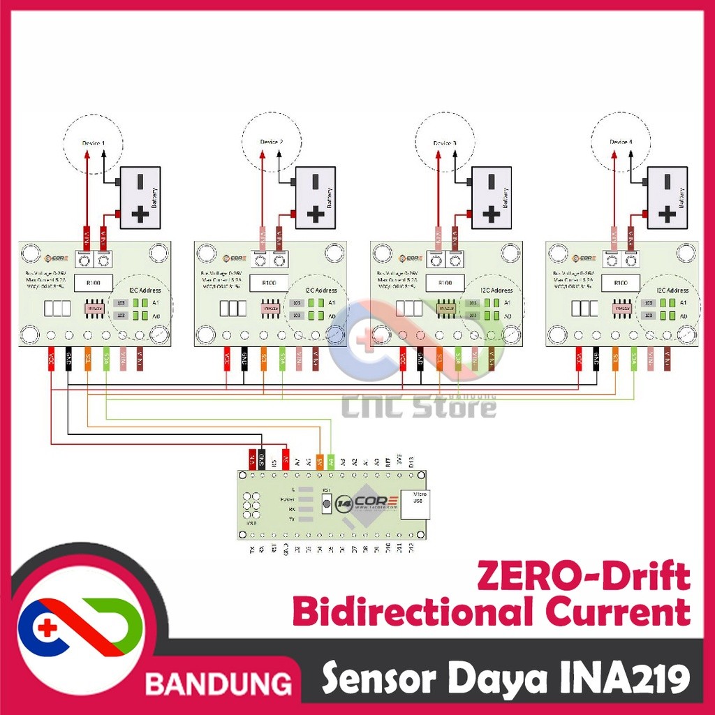 INA219 I2C CJMCU-219 เครื่องวัดพลังงานและหลอดเลือดดํา