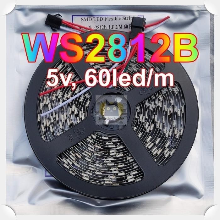 แถบ Led rgb ws2812b ws2812 ws2811 5v 5m 60led/m ip30 PCB หนา