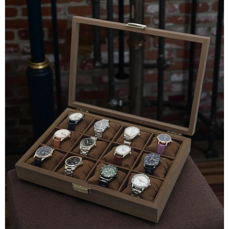 - LuWei Watch Storage Organizer กล่องนาฬิกา 12 Grid - SKW154-FG -