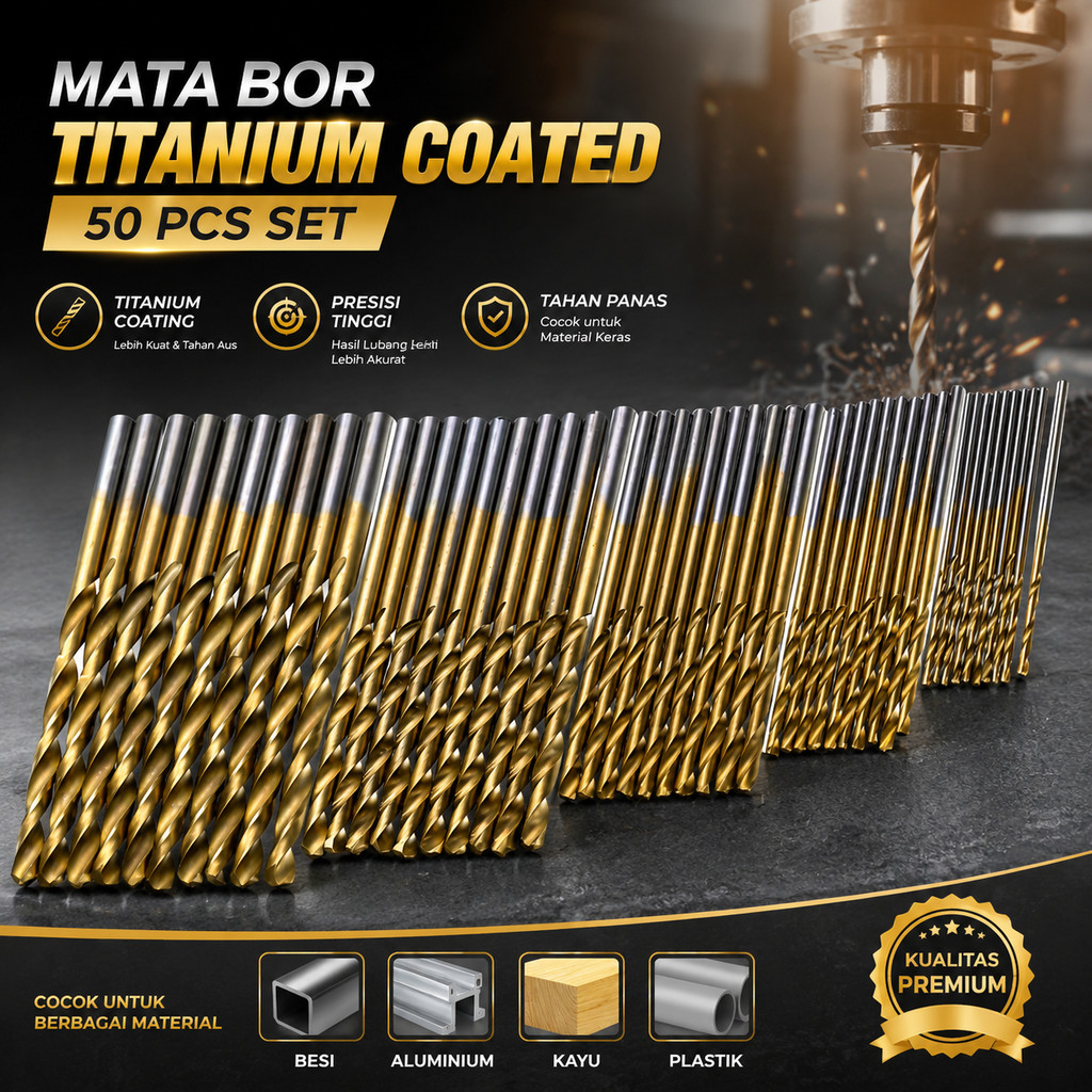 MATA Taffware ดอกสว่านไฟฟ้าเคลือบไทเทเนียม 50 ชิ้น - DW1361