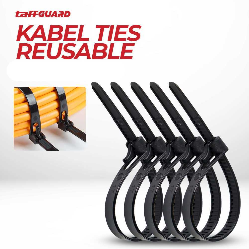 Cable Ties Zip Cable Organizer Reusable 8x200 มม.100 PCS Cable Ties Zip Organizer สีดํา