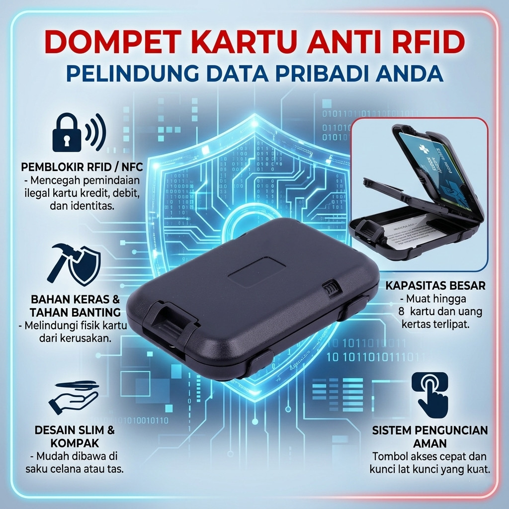 กระเป๋าใส่บัตร RFID กันน้ําสีดํา กระเป๋าใส่บัตรป้องกัน RFID