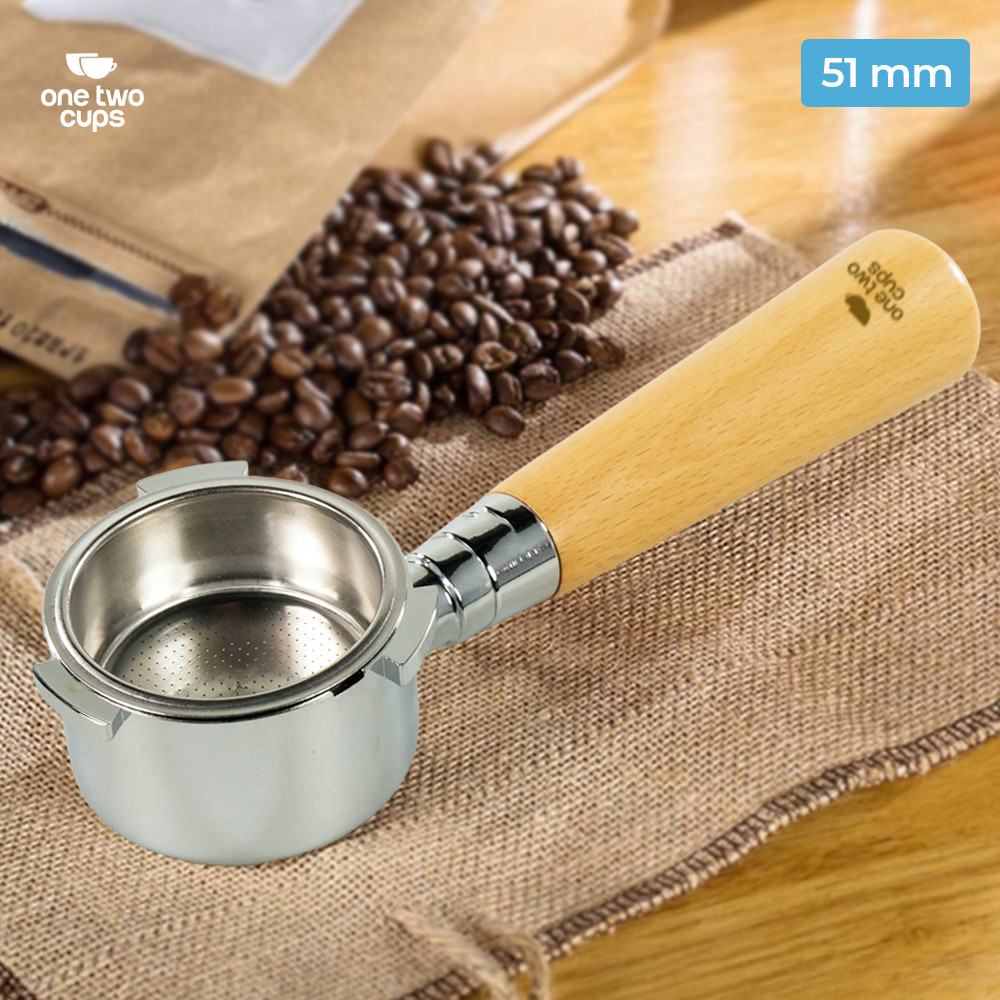 One Two Cups Bottomless Naked Portafilter Stainless 51mm for Delonghi - EC680
