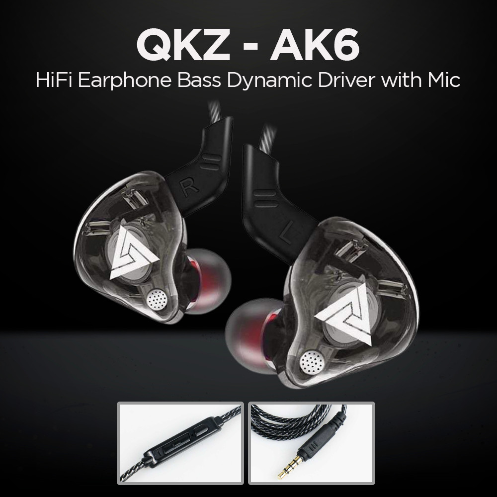 N-6 QKZ HiFi หูฟัง Bass Dynamic Driver พร้อมไมโครโฟน - QKZ-AK6