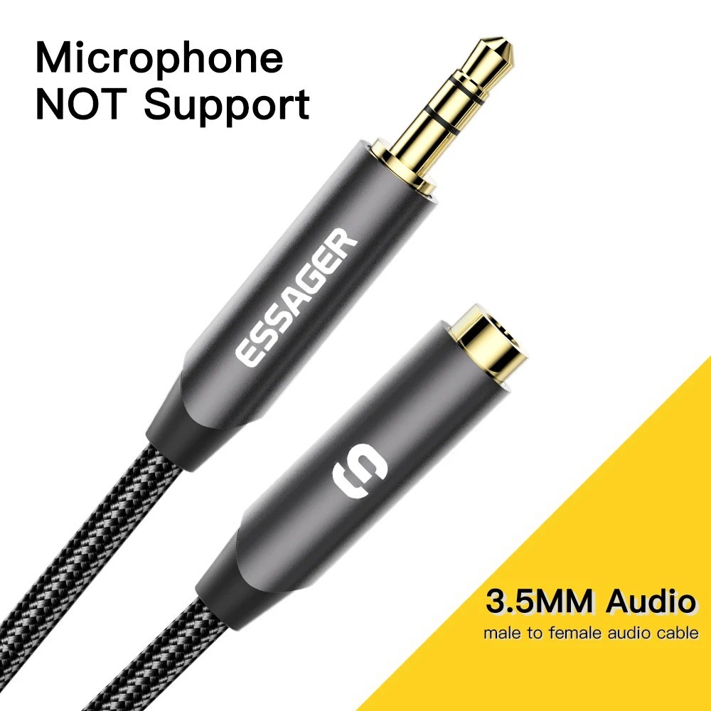 [ดี] ESSAGER 3.5 มม.ชายหญิง HiFi TRS 3 ส่วน 2M แจ็คสายสัญญาณเสียง - EYPY335-YYA0G