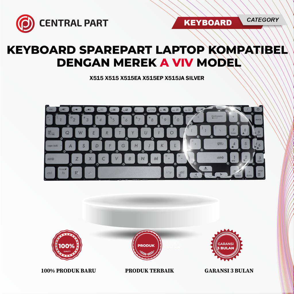 ASUS VIVOBOOK X509 X515 X515 X515EA X515EP X515JA SILVER คีย์บอร์ด / สินค้าใหม่