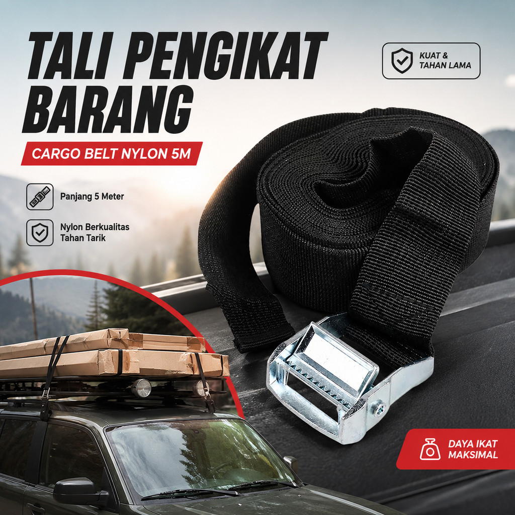 TaffiSPORT สายเข็มขัดคาร์โก้ไนลอน 5M - XR2