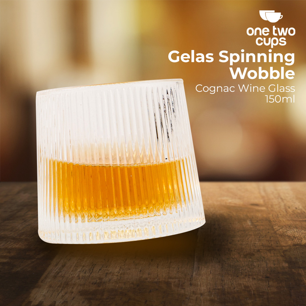 One Two Cups Whisky Crystal Spinning Wobble Rock Glass 150ml - YJ101