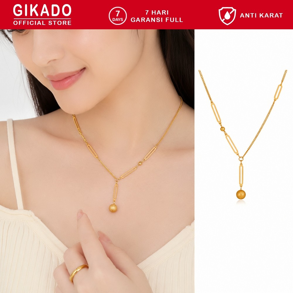 สร้อยคอ ลิงค์ Gadoka Titanium Golden Orb สําหรับผู้หญิงป้องกันสนิม