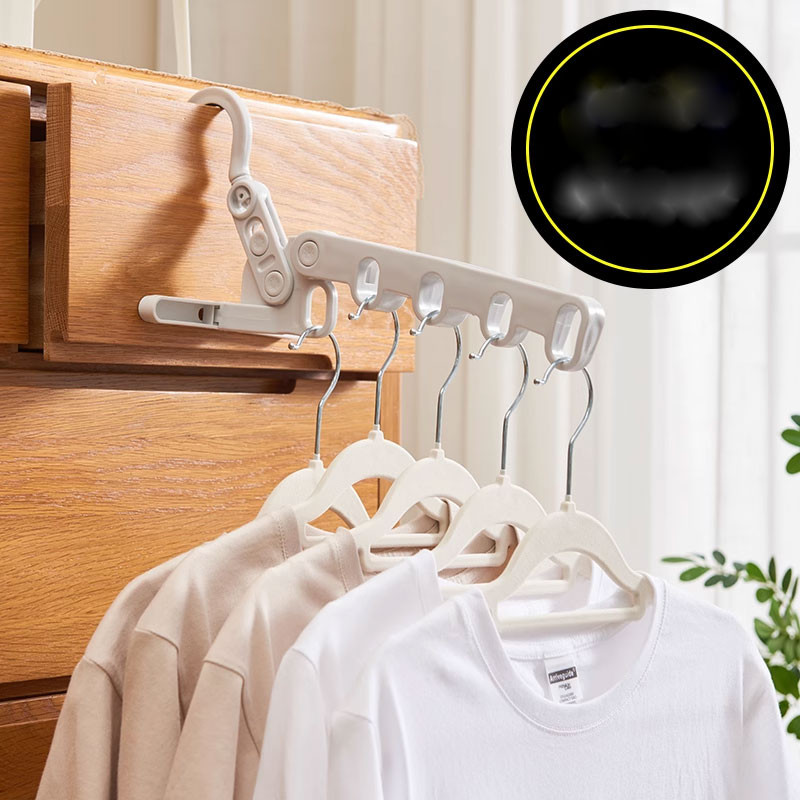 FMA ไม้แขวนเสื้อพับได้ 5 หลุม แบบพกพา 24.5 ซม. - FMA5H