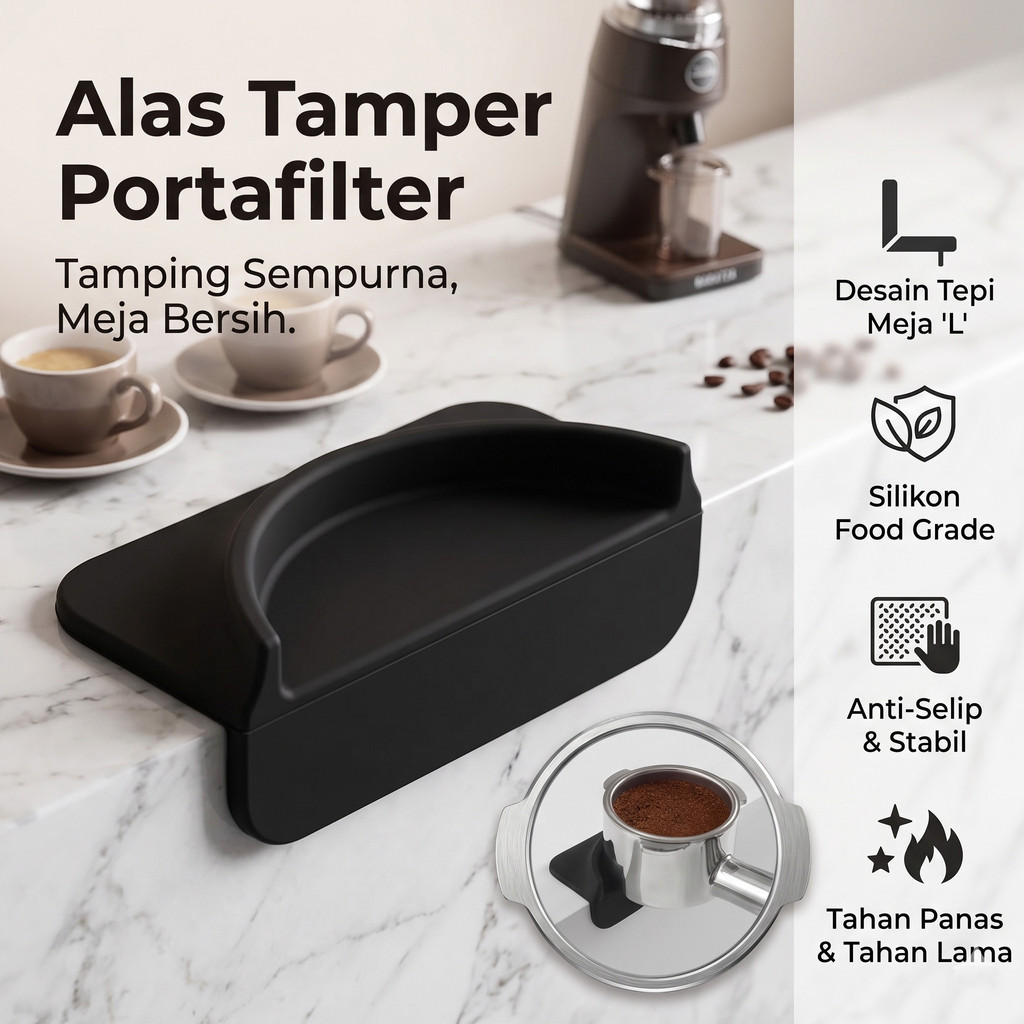One สองถ้วย Tamper Portafilter กาแฟ Mini Holder Mat 51/54/58mm - FE1