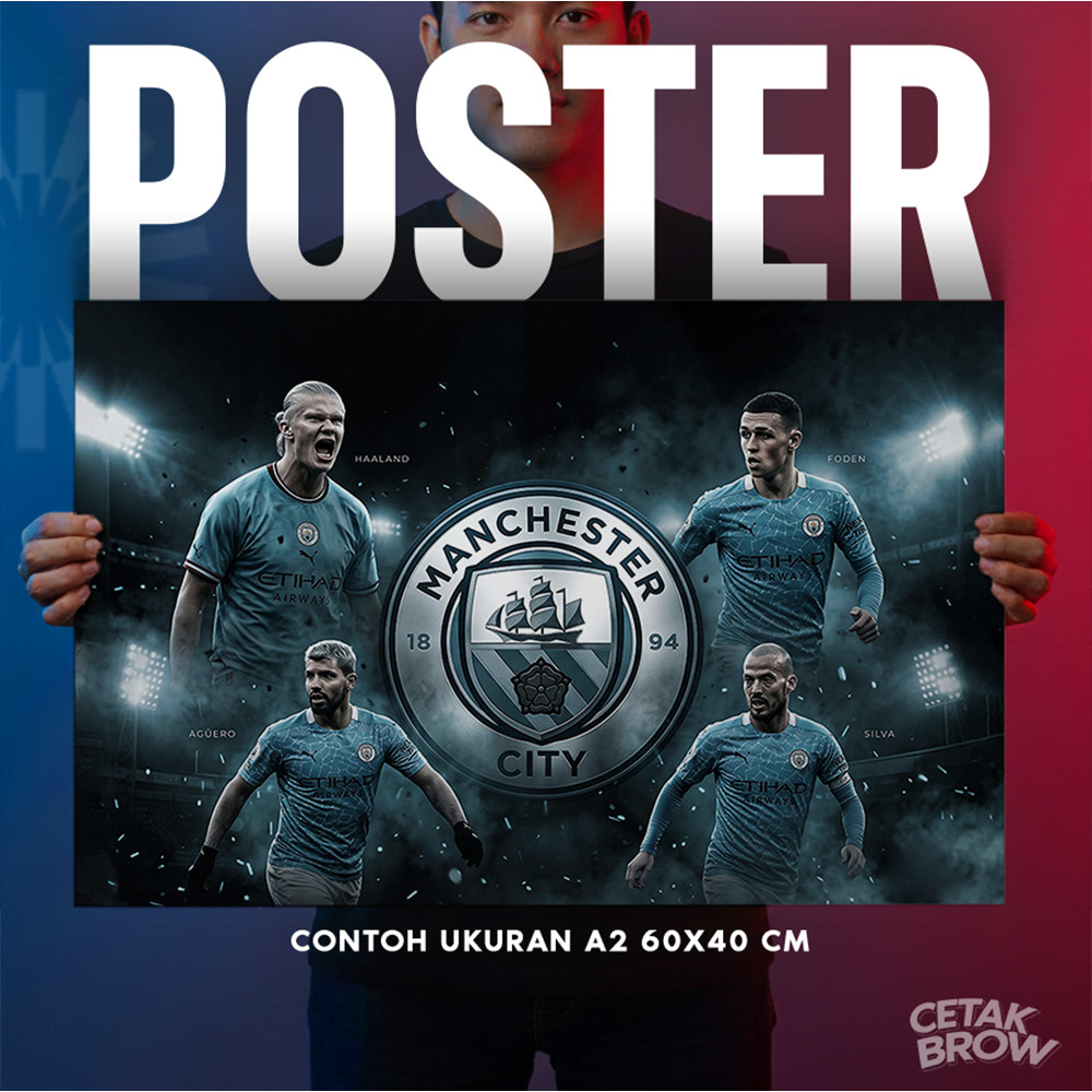 Man City Man City Football England Premier League Merchandise Supporter Fans โปสเตอร์