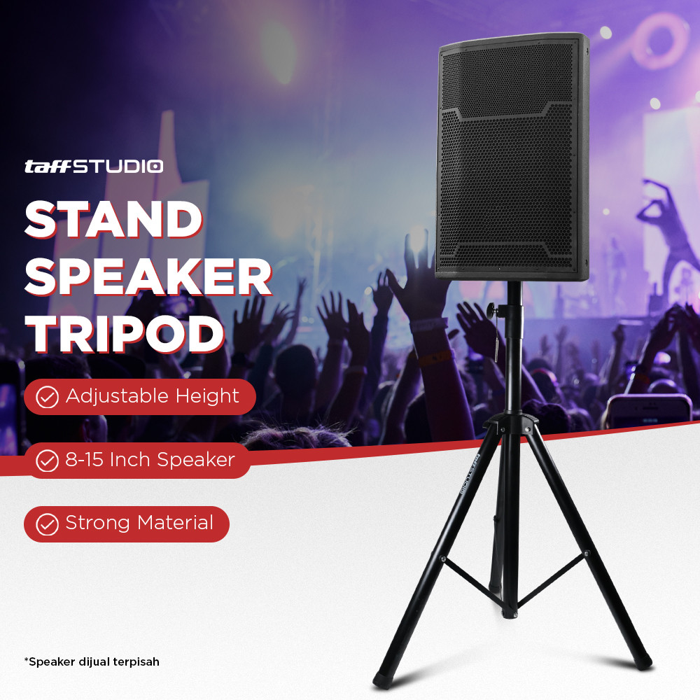 TaffiSTUDIO ขาตั้งขาตั้งกล้องตั้งพื้นลําโพงระบบเสียง 8-15 นิ้ว 1.8M - SPS-502M