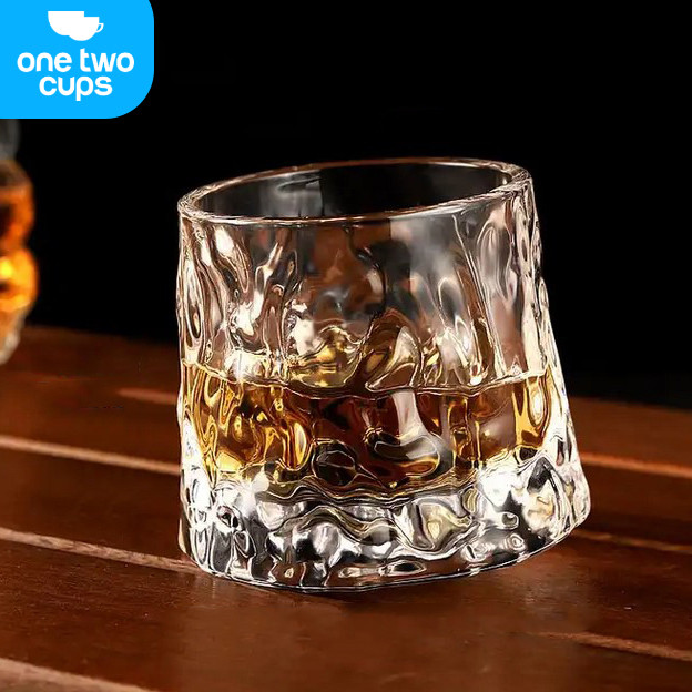 One Two Cups Whisky Crystal Spinning Wobble Rock Glass 150ml - YJ101