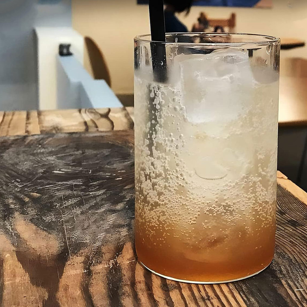 One Two Cups Aesthetic Glass Coffee Tea Thin Straight Glass - AR2